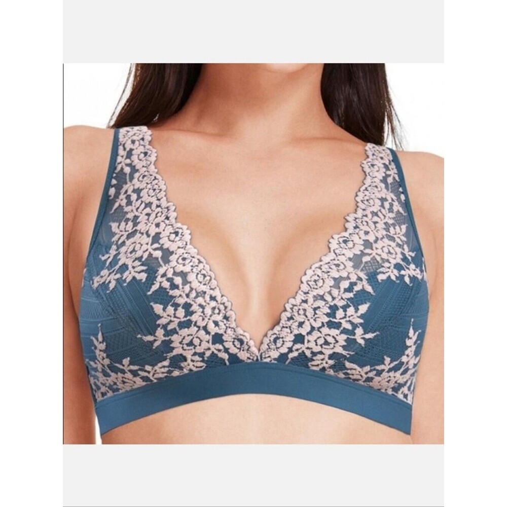Wacoal Lace Bralette Blue Wireless Convertible Racerback Bra 34